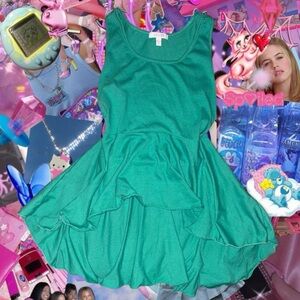 vtg y2k delia*s mcbling boho chic hi-low babydoll tank top, sz sm, can fit md